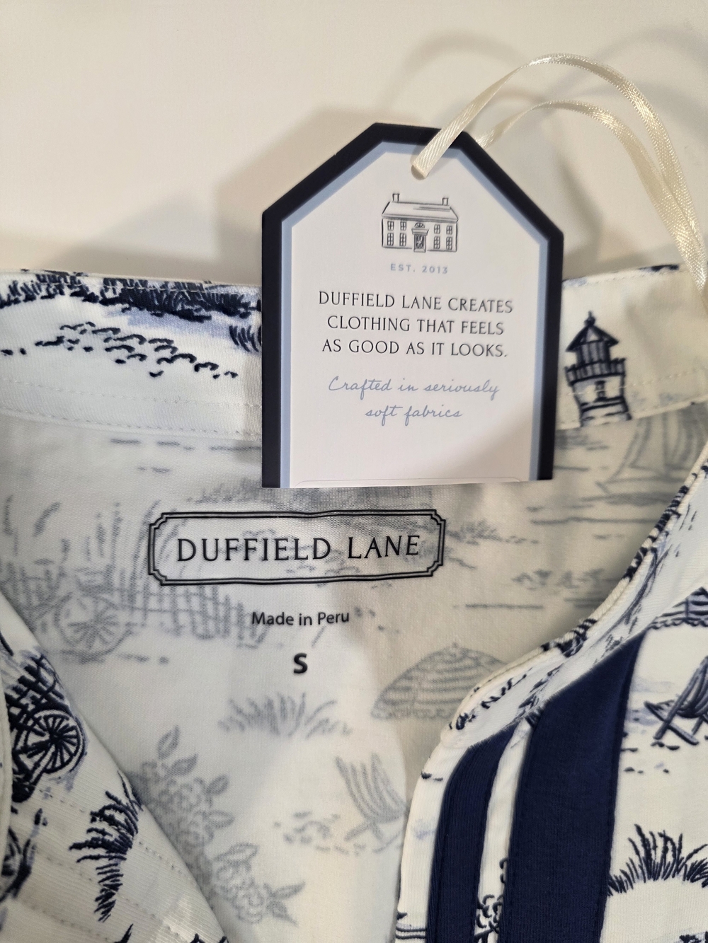 Duffield Lane Women's Navy and White Dress